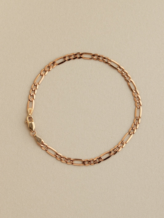 Figaro Chain Bracelet, 14k Apricot