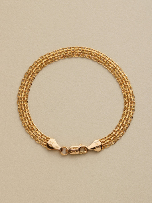 Patterned Bismark Bracelet, 14k