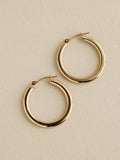 Slim Tube Hoops, 14k