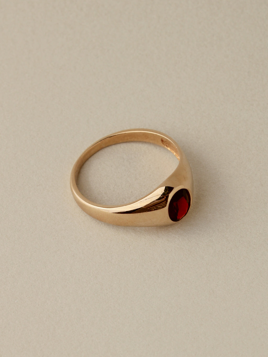 Garnet Signet Ring, 14k