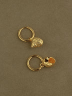 Shell Charm Hoops