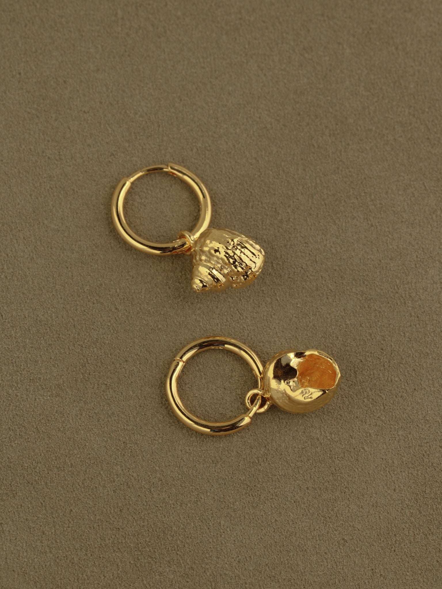 Shell Charm Hoops