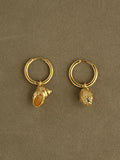 Shell Charm Hoops