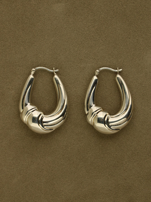 Sterling Crescent Hoops