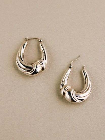Sterling Crescent Hoops