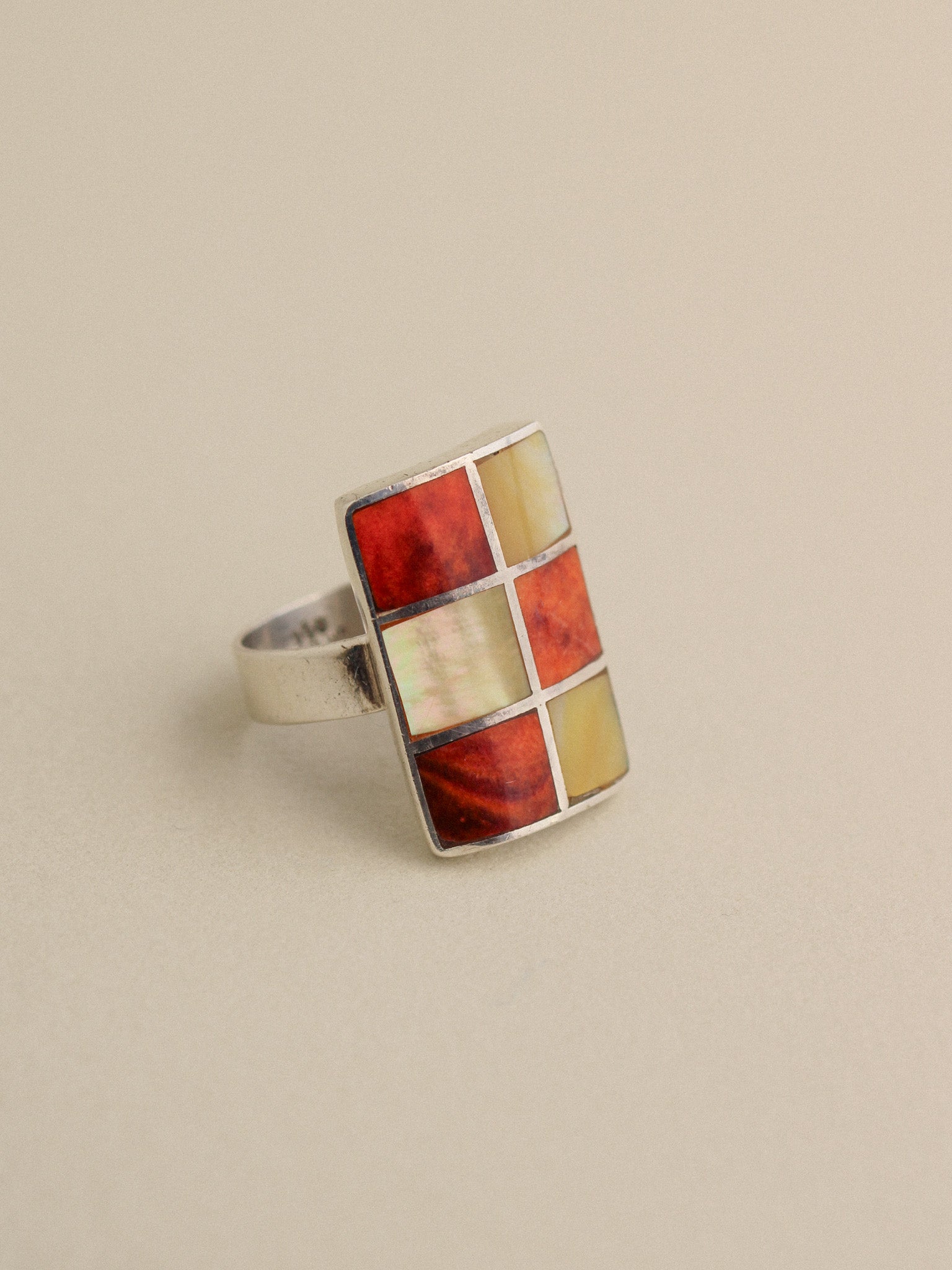 Checkerboard Inlay Ring
