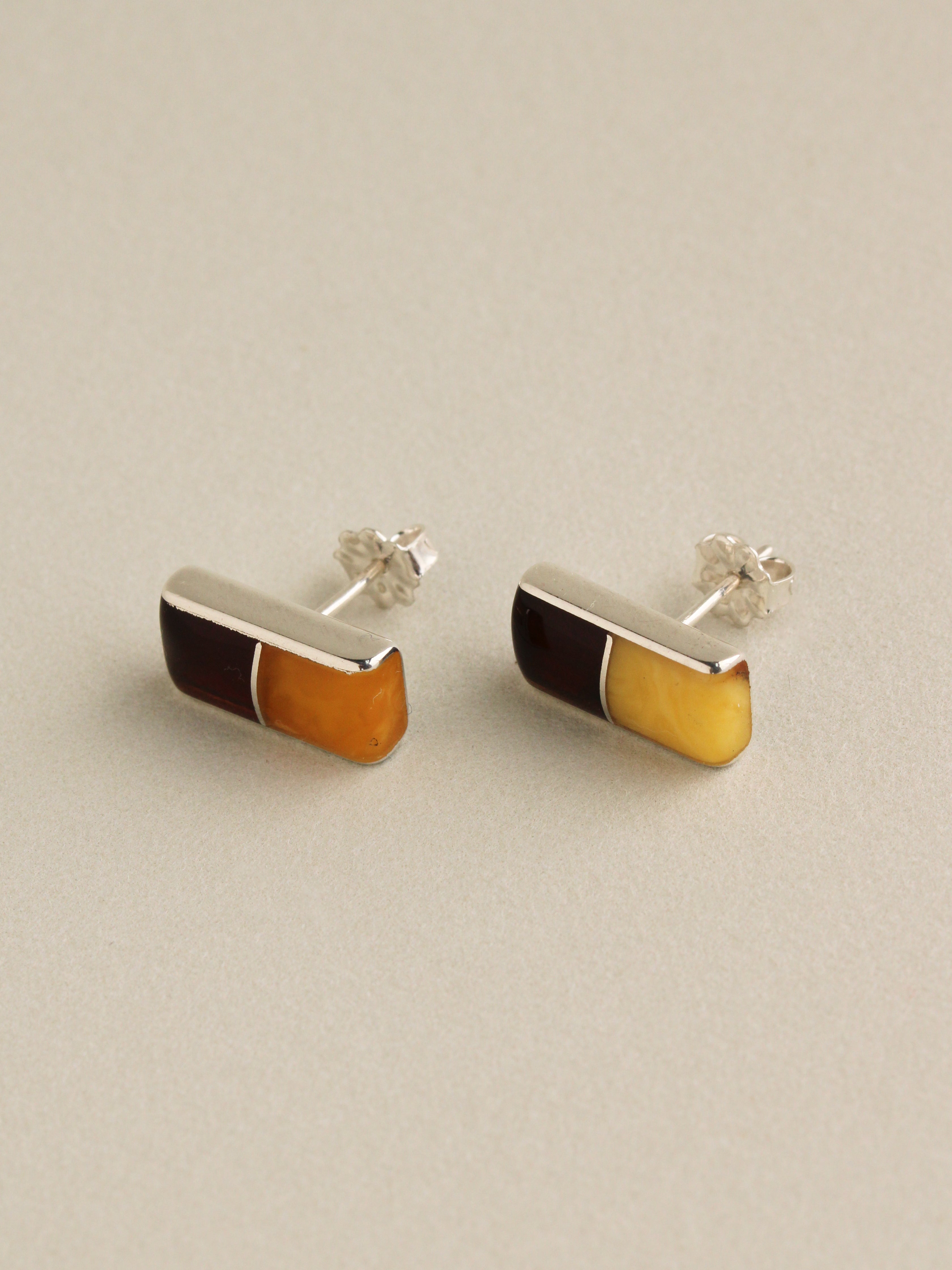 Baltic Amber Inlay Studs