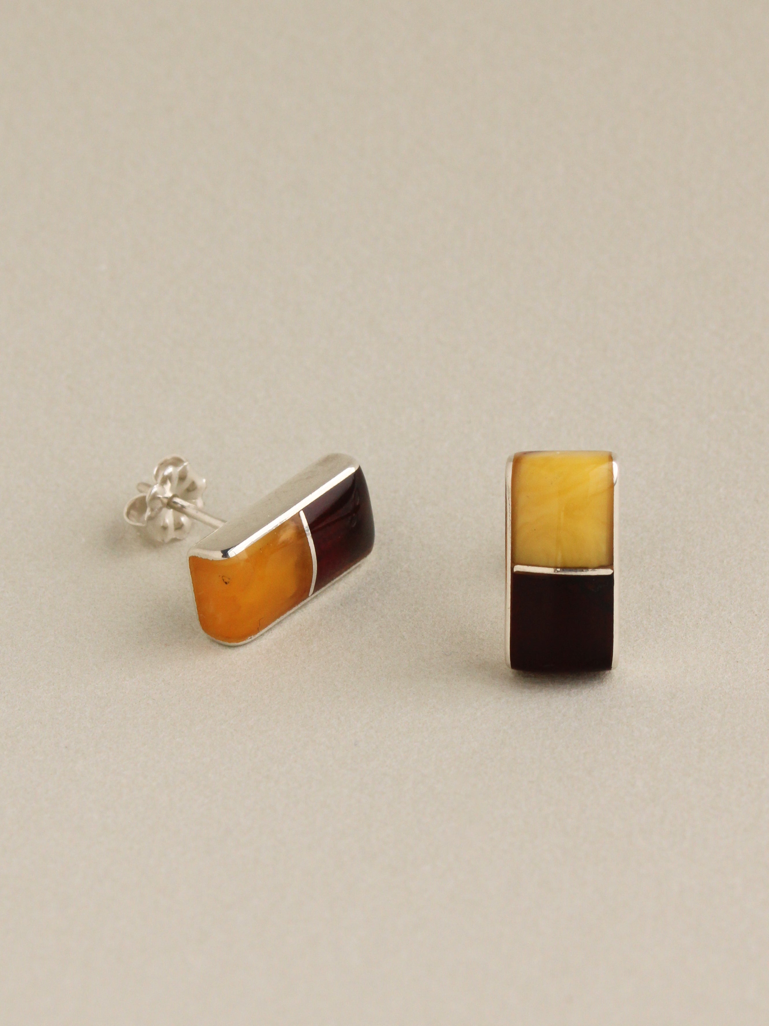 Baltic Amber Inlay Studs