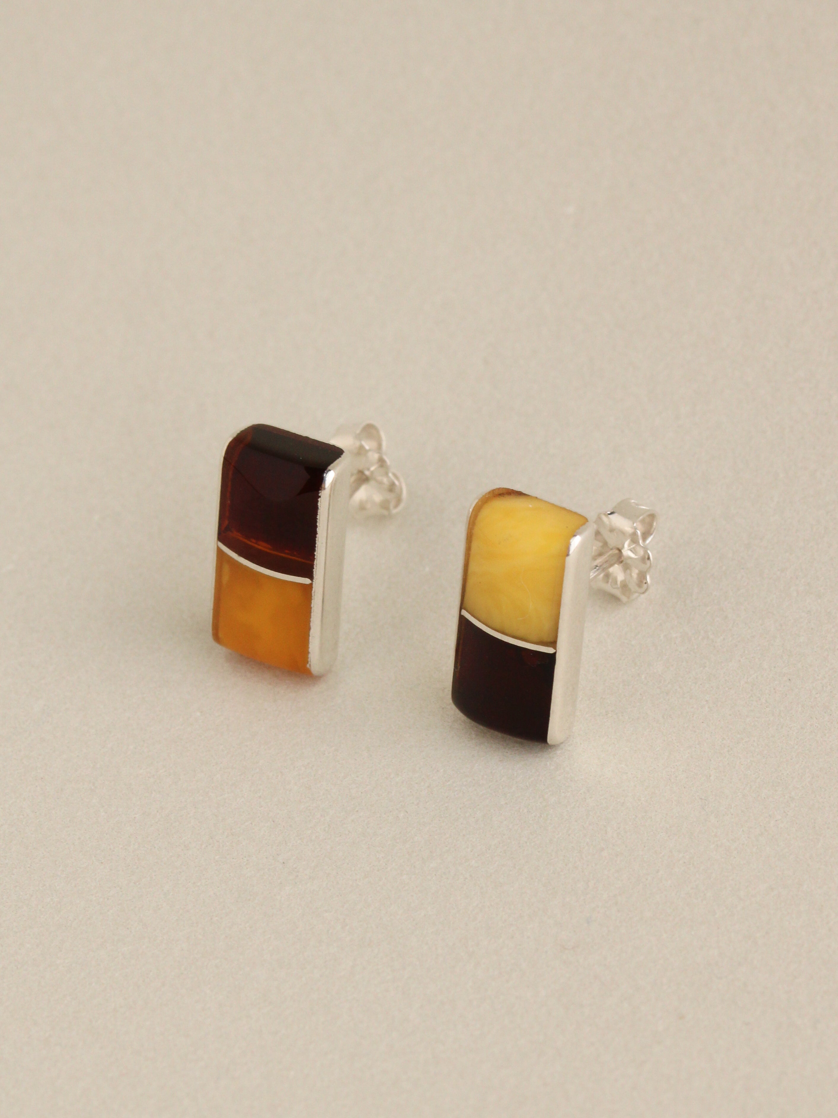 Baltic Amber Inlay Studs