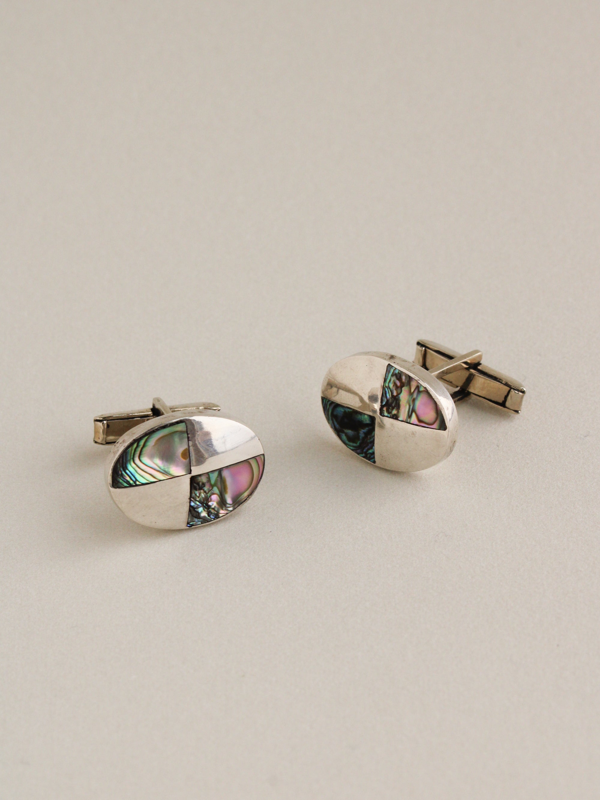 Abalone Pinwheel Inlay Cufflinks