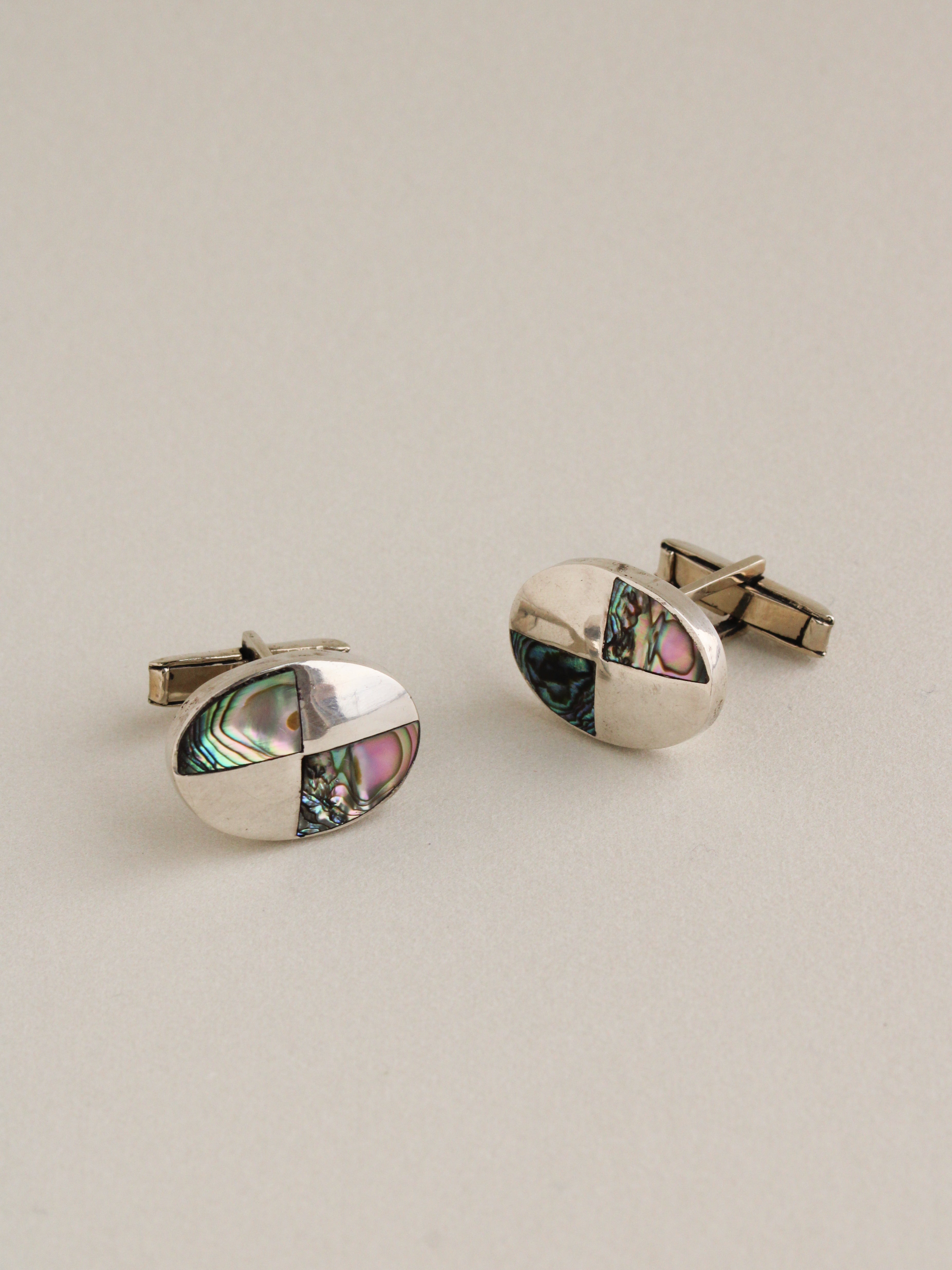 Abalone Pinwheel Inlay Cufflinks