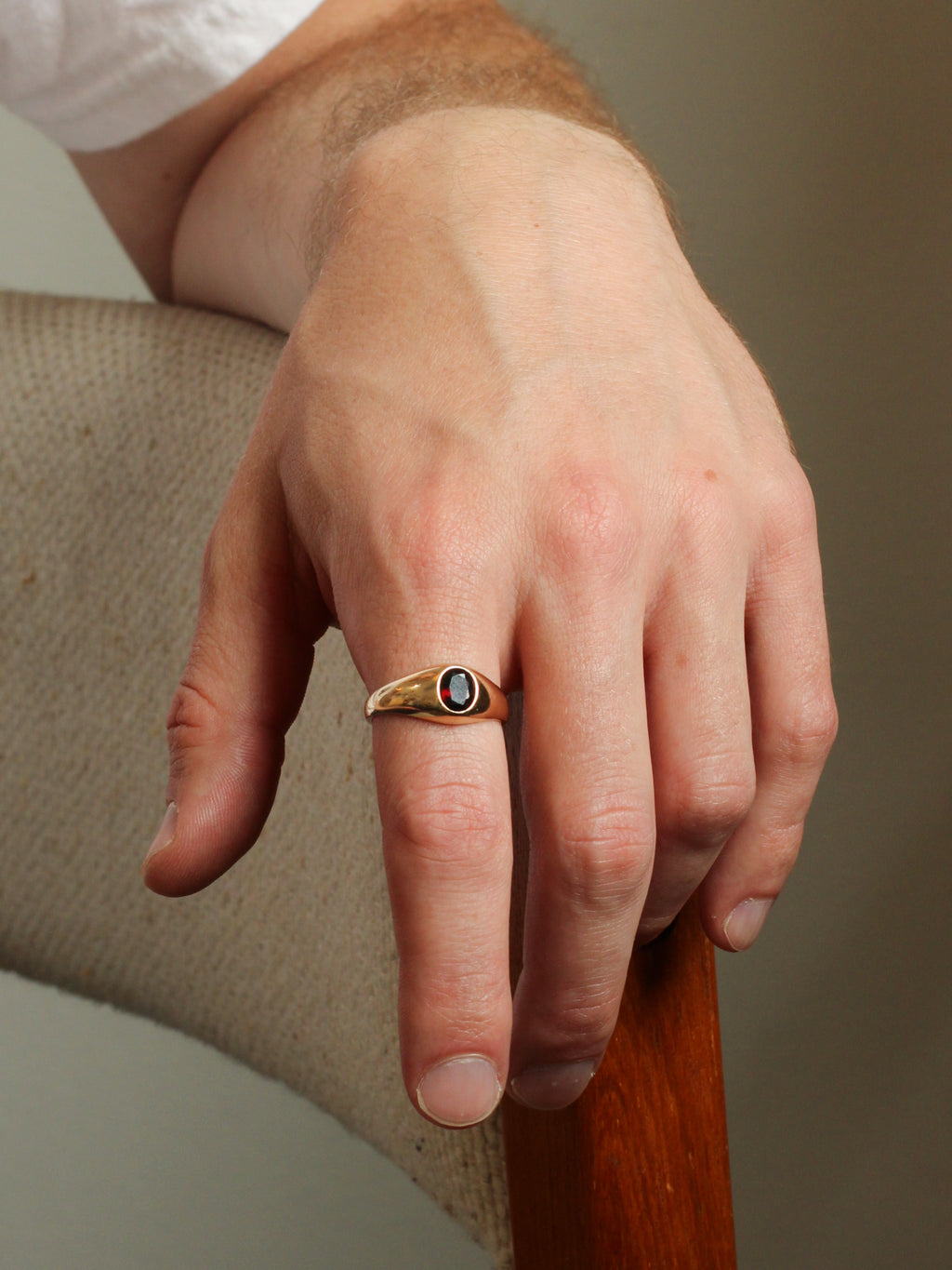 Garnet Signet Ring, 14k