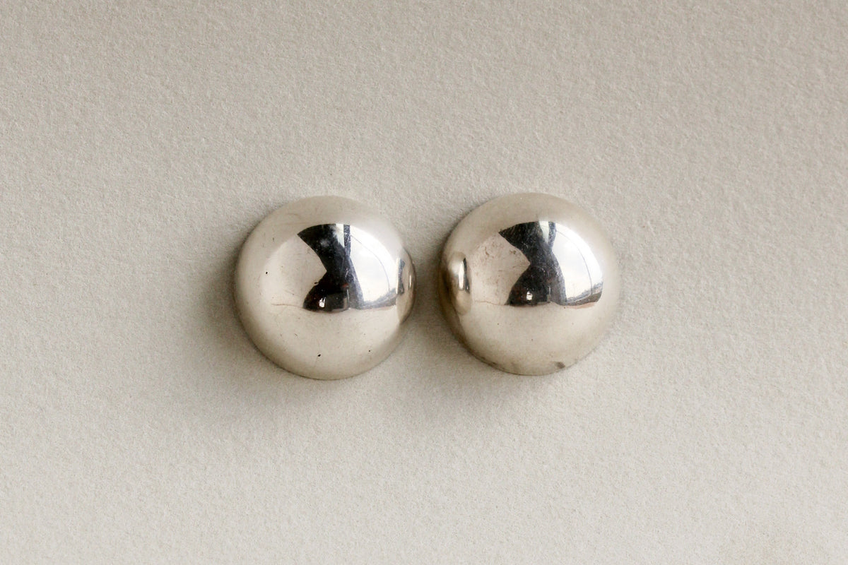 Large Sterling Button Studs