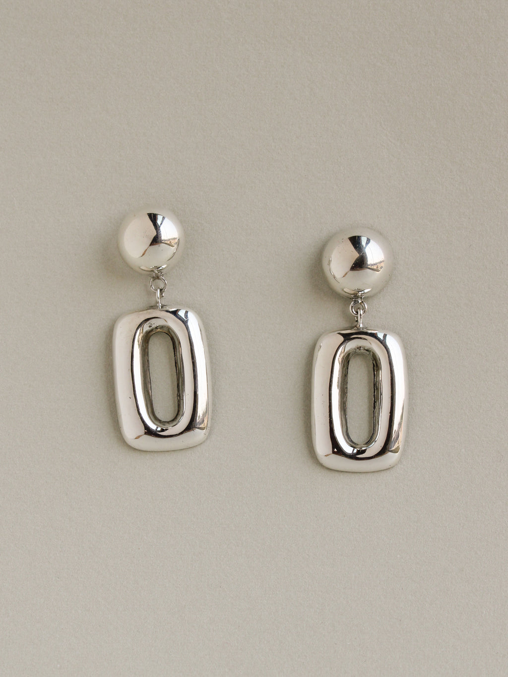 Oval Drop Statement Earrings
