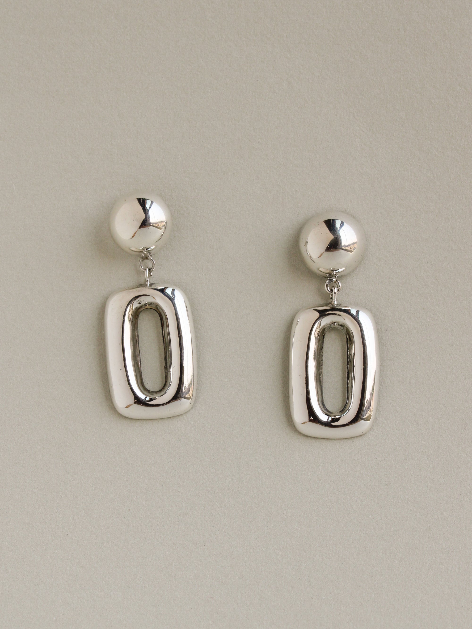 Oval Drop Statement Earrings
