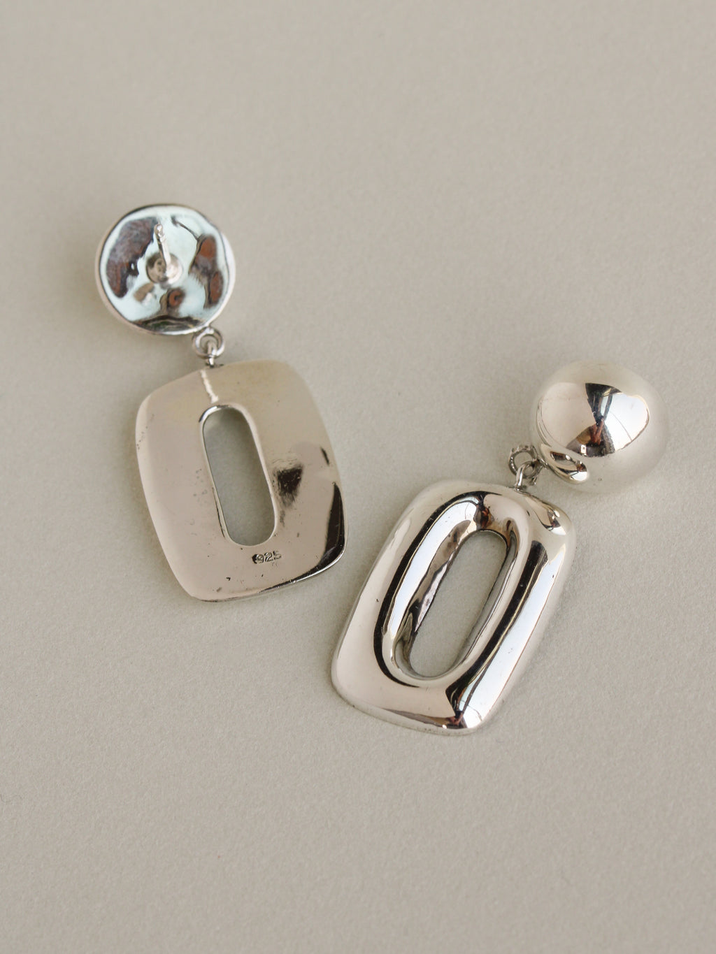 Oval Drop Statement Earrings