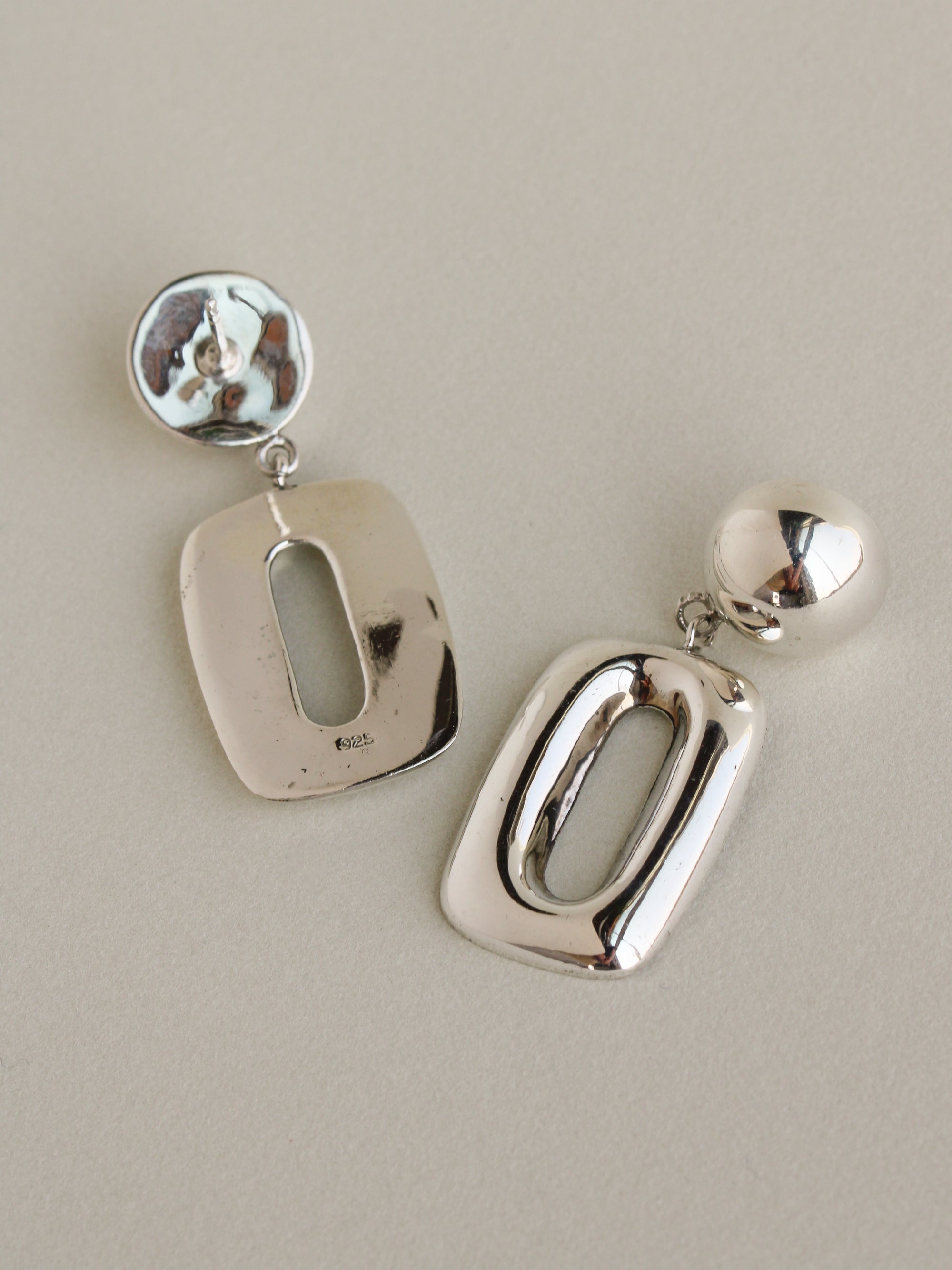 Oval Drop Statement Earrings