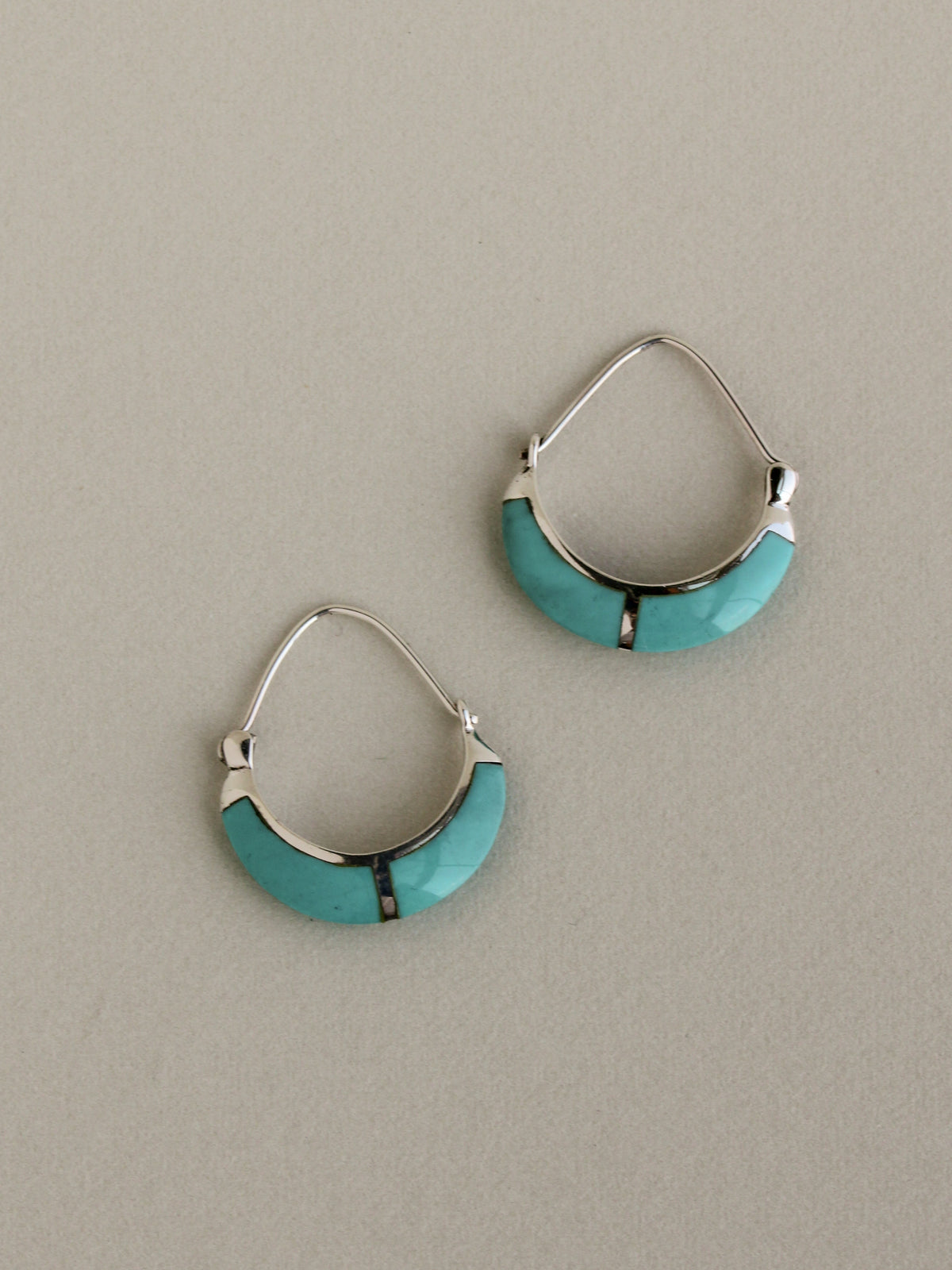 Turquoise Crescent Hoops