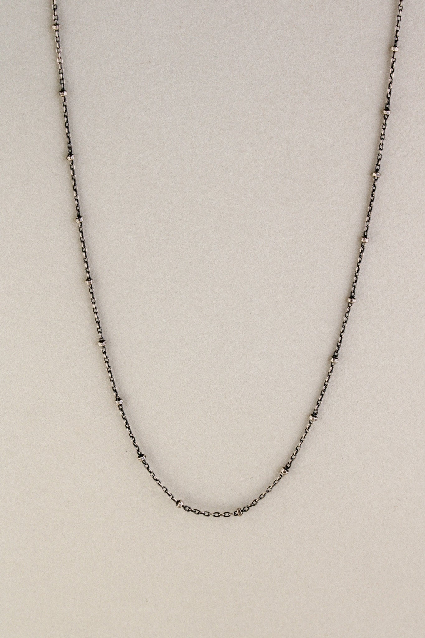 Beaded Cable Chain sample, 16" + extender