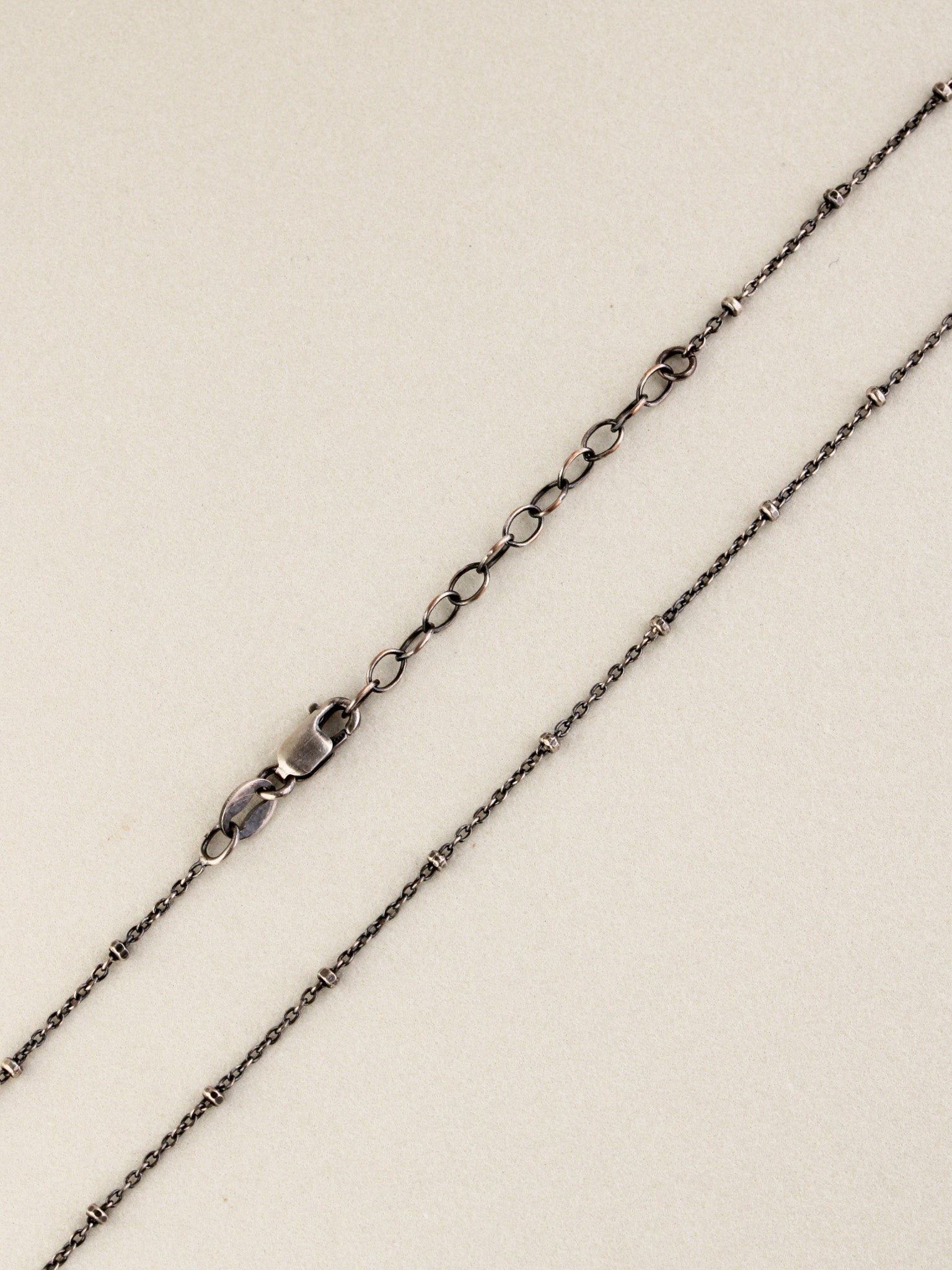 Beaded Cable Chain sample, 16" + extender