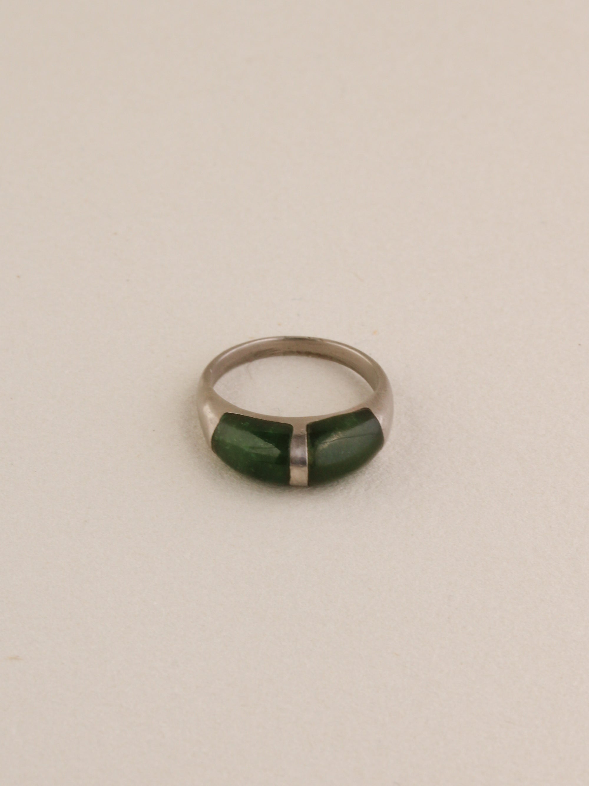 Nephrite Inlay Dome Ring second