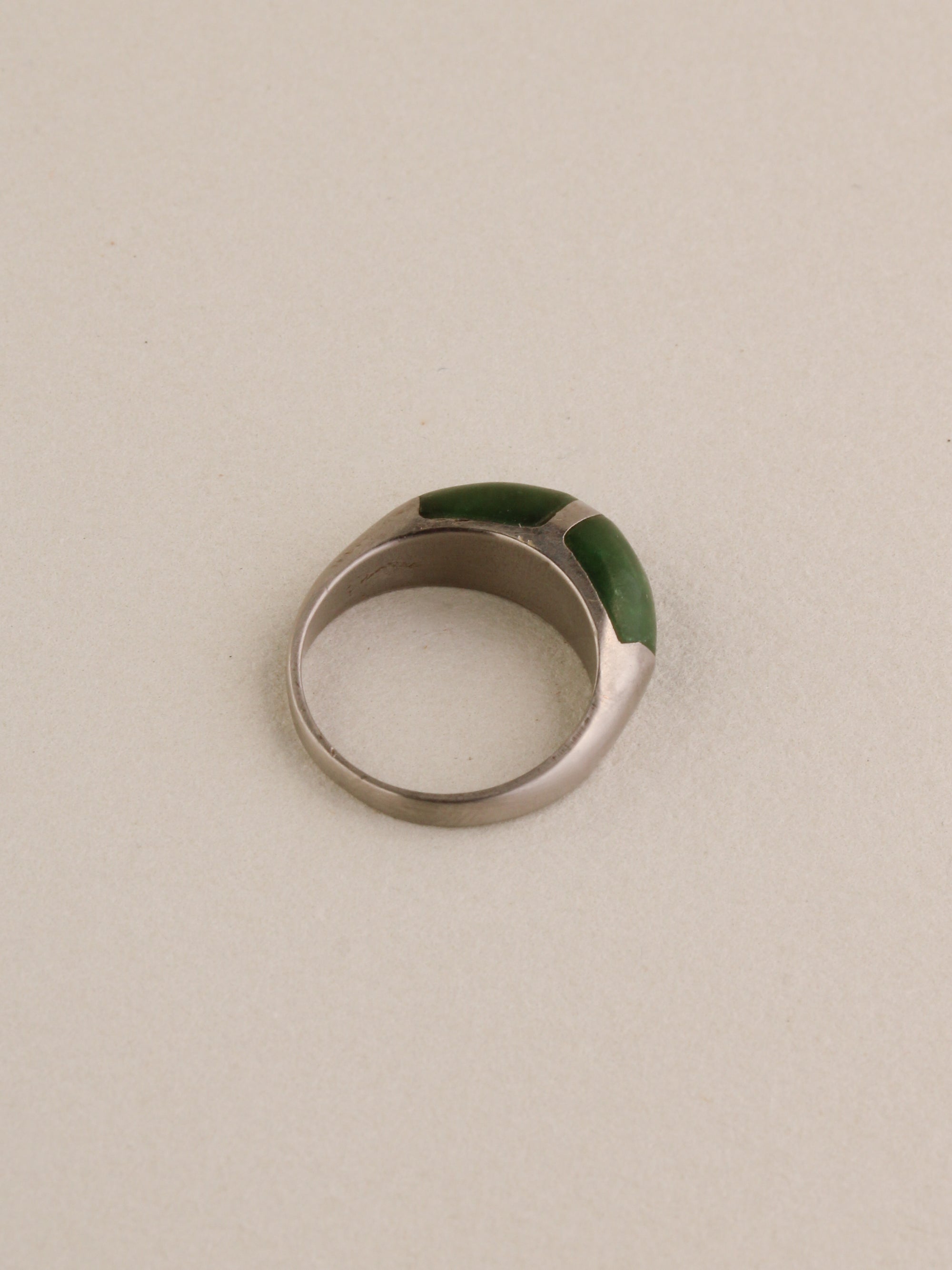 Nephrite Inlay Dome Ring second