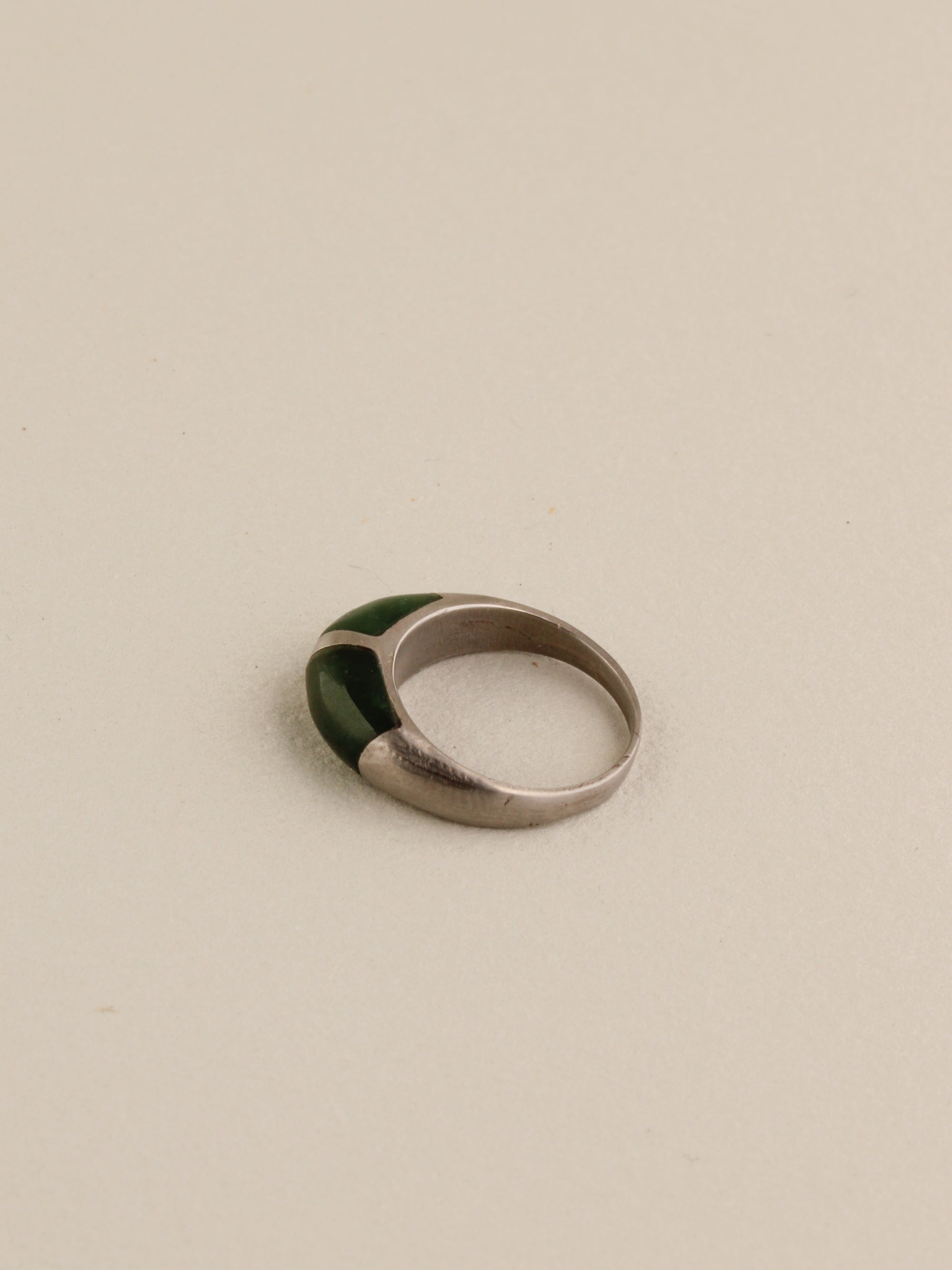Nephrite Inlay Dome Ring second