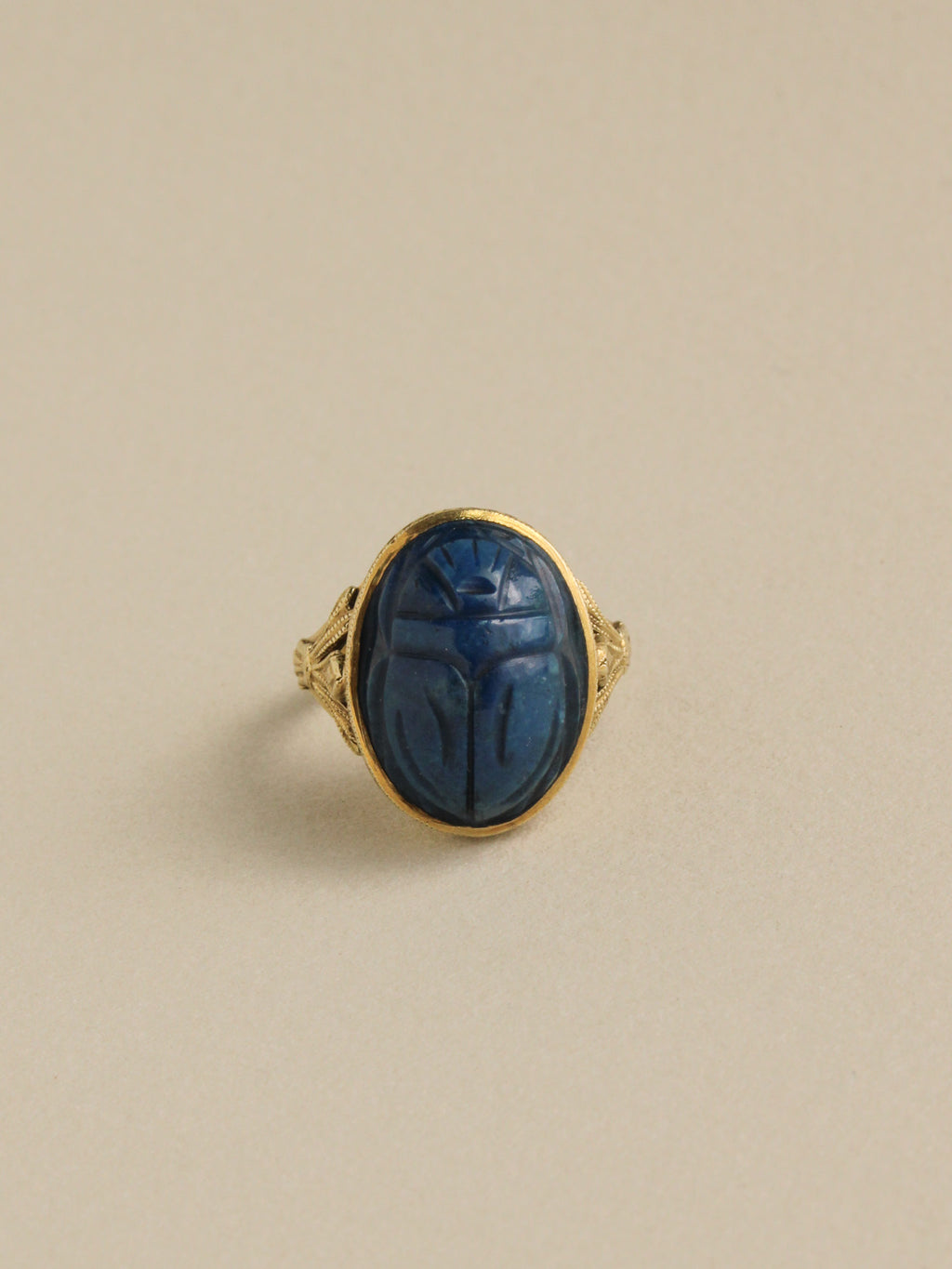 Stone Scarab Pinky Ring