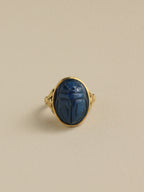 Stone Scarab Pinky Ring