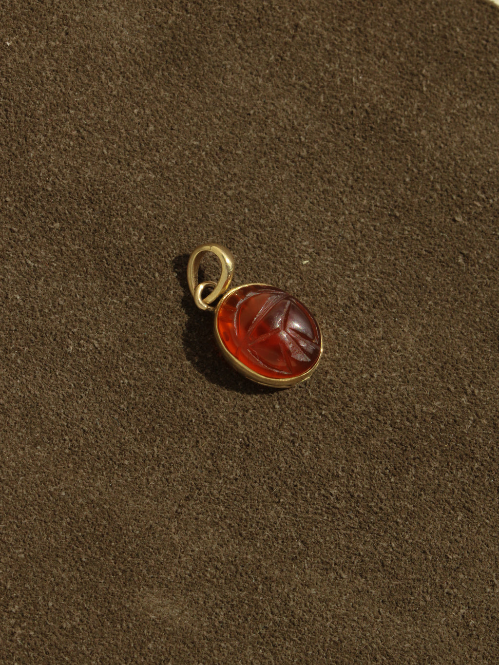 Carnelian Scarab Charm