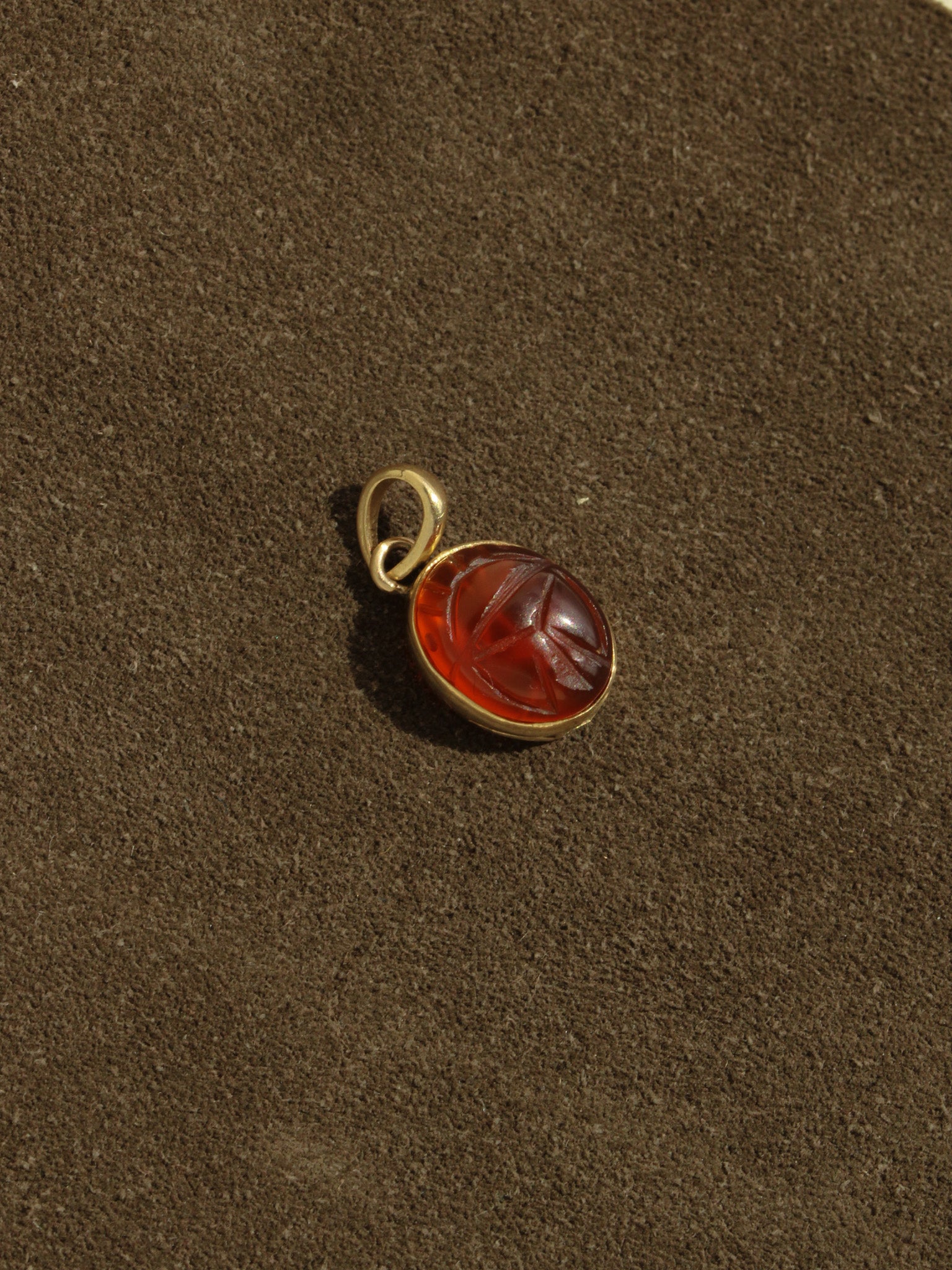 Carnelian Scarab Charm