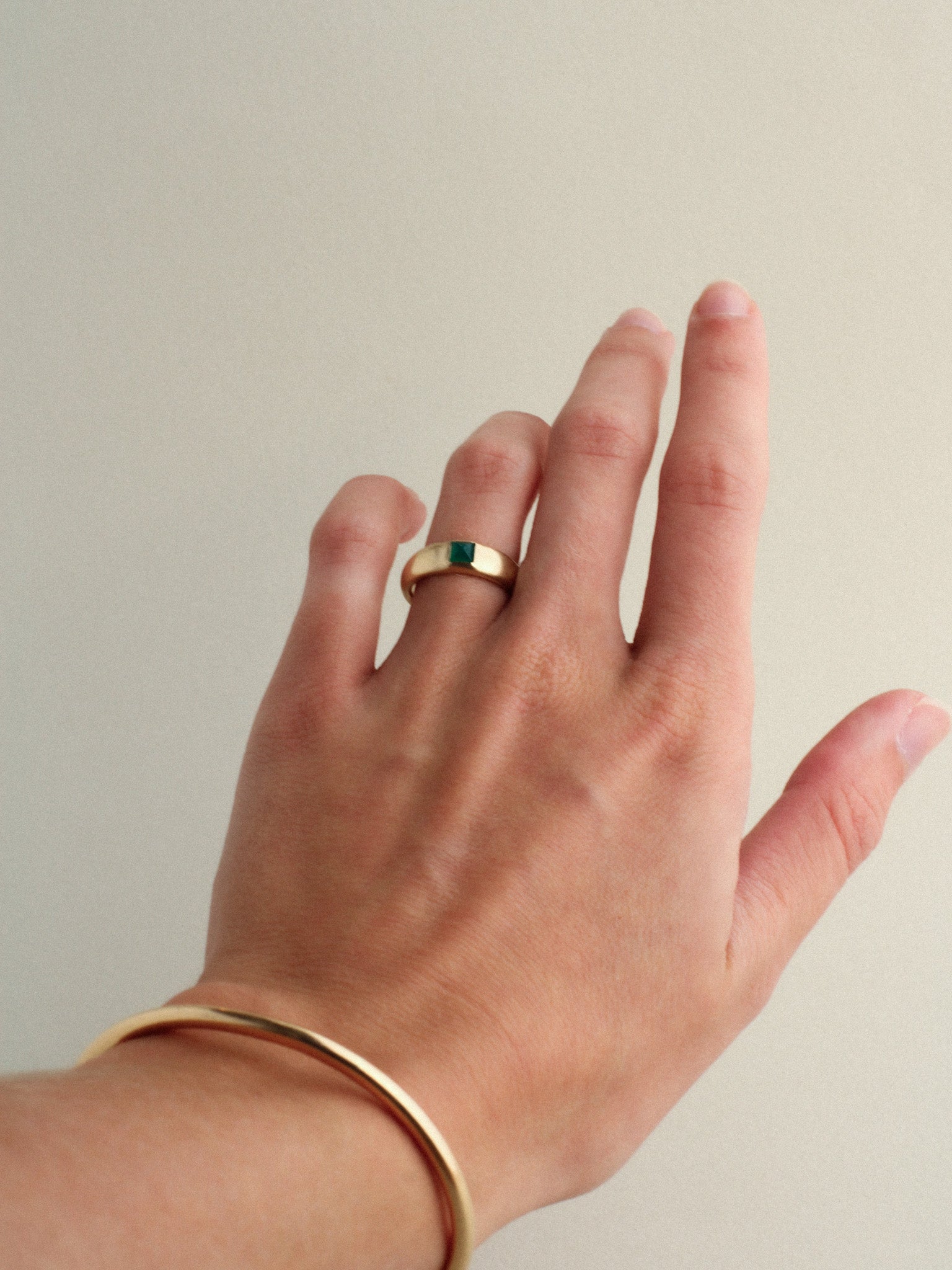 Sculpted Green Onyx Ring