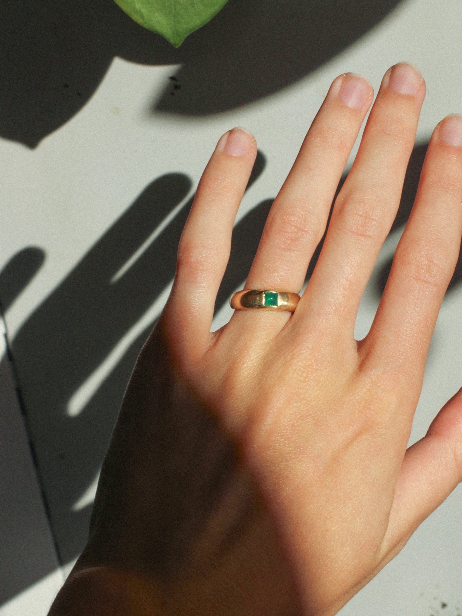 Sculpted Green Onyx Ring