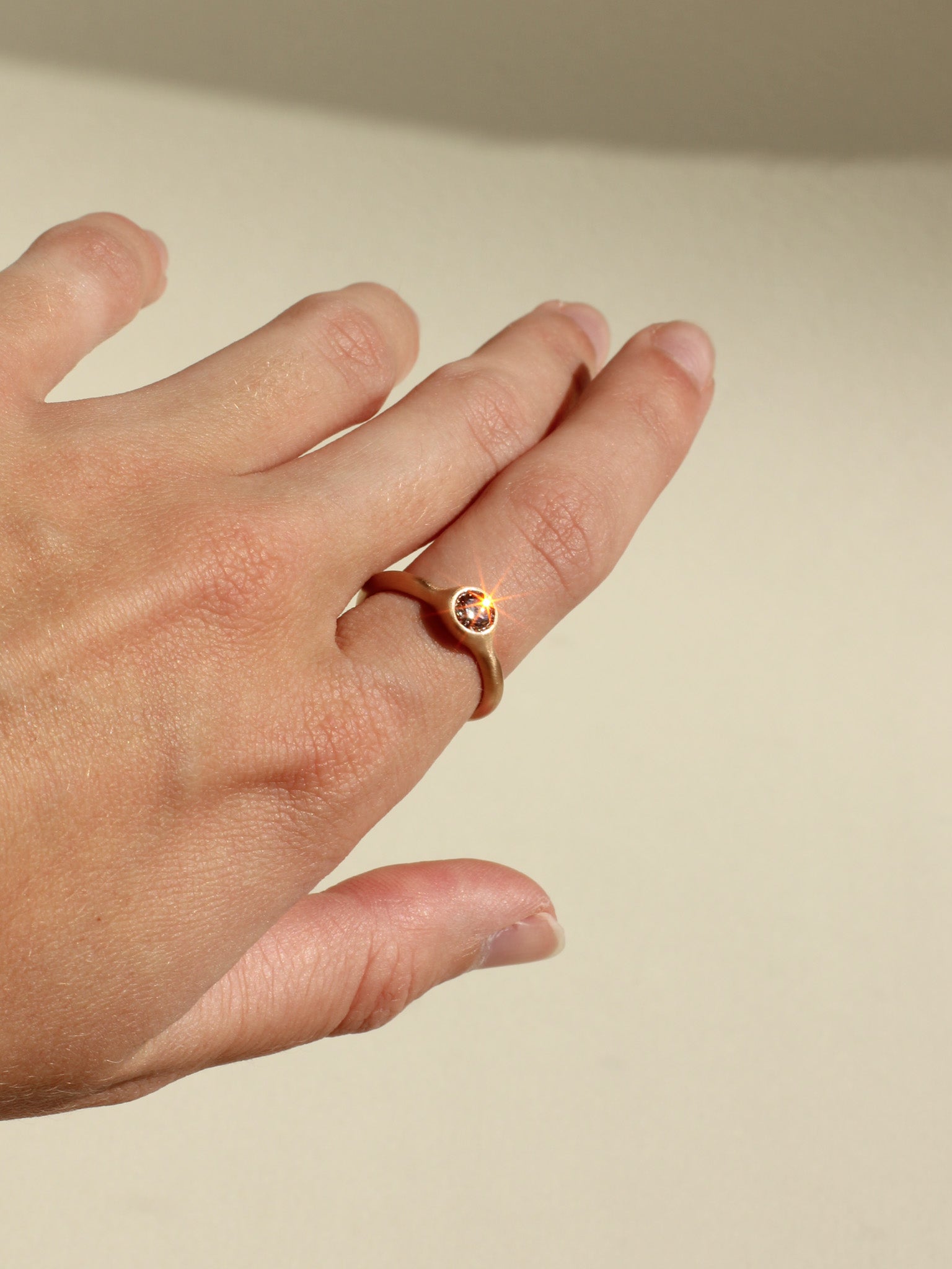 Champagne Diamond in Peach Gold