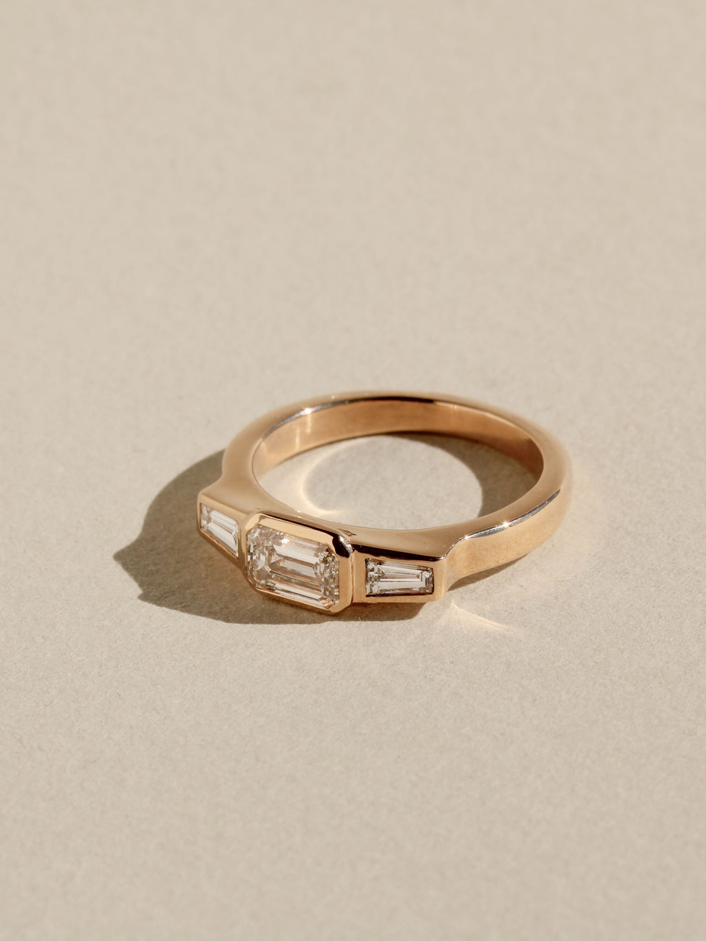 Bezel Trinity Ring | Step Cuts