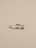 Tiny Blue Diamond Ring
