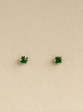 Green Onyx Prong Studs