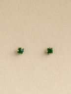Green Onyx Prong Studs