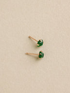Green Onyx Prong Studs