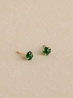 Green Onyx Prong Studs