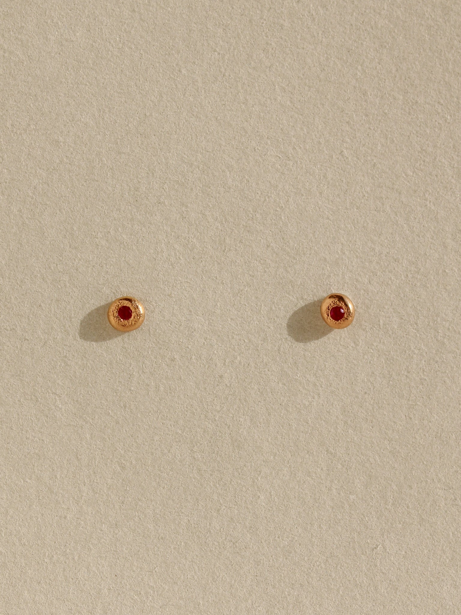 Ruby Pebble Studs in 22k