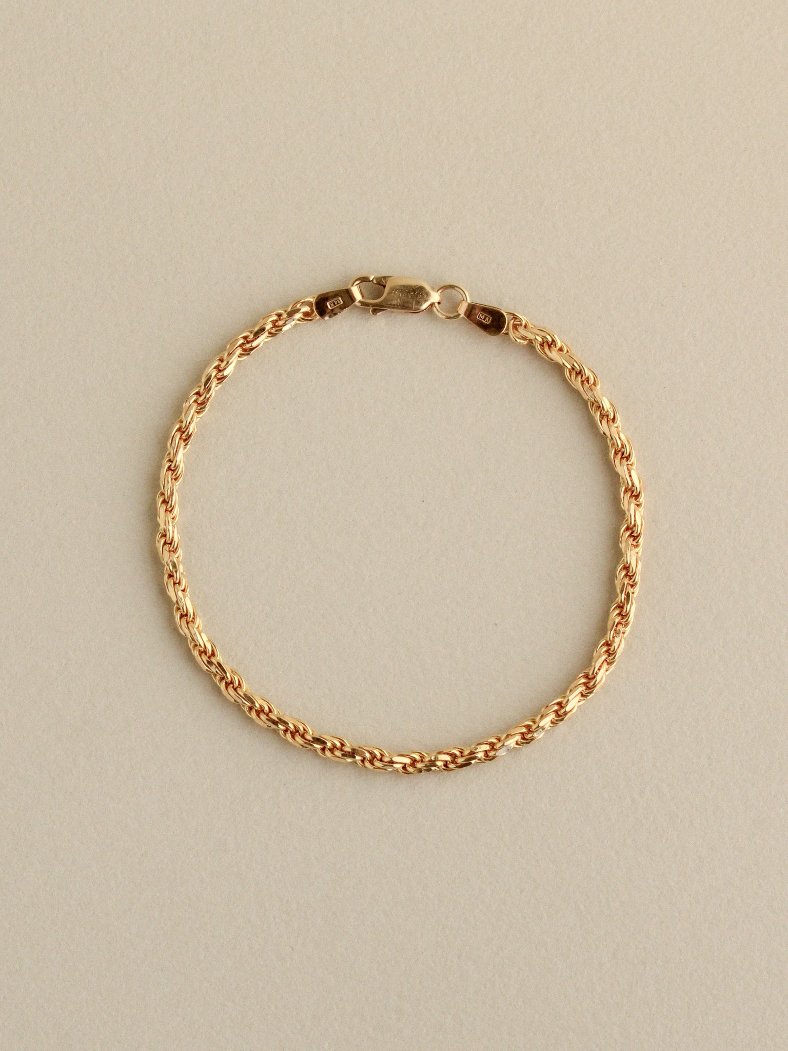 Bold Rope Chain Bracelet, 3mm