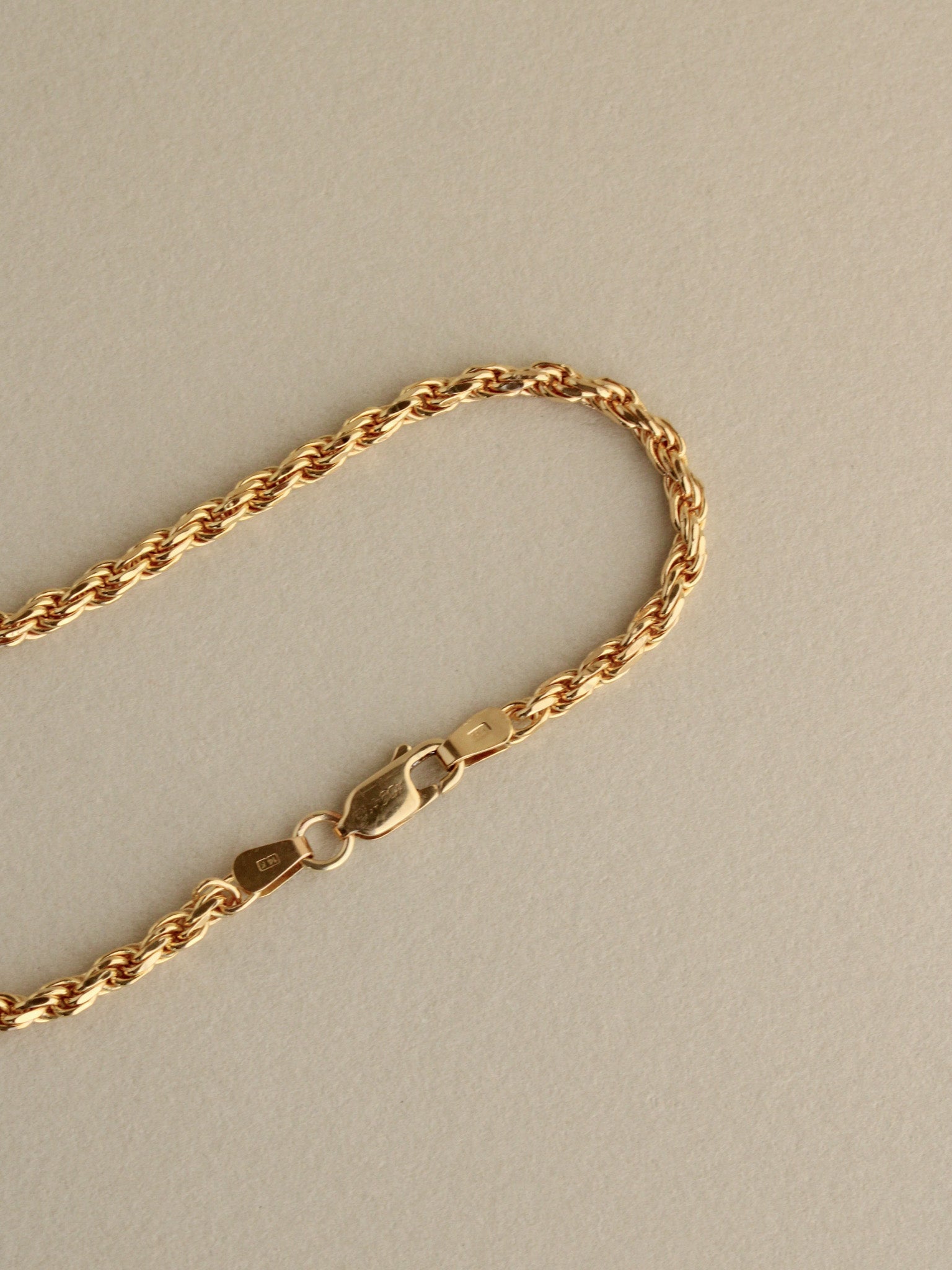 Bold Rope Chain Bracelet, 3mm