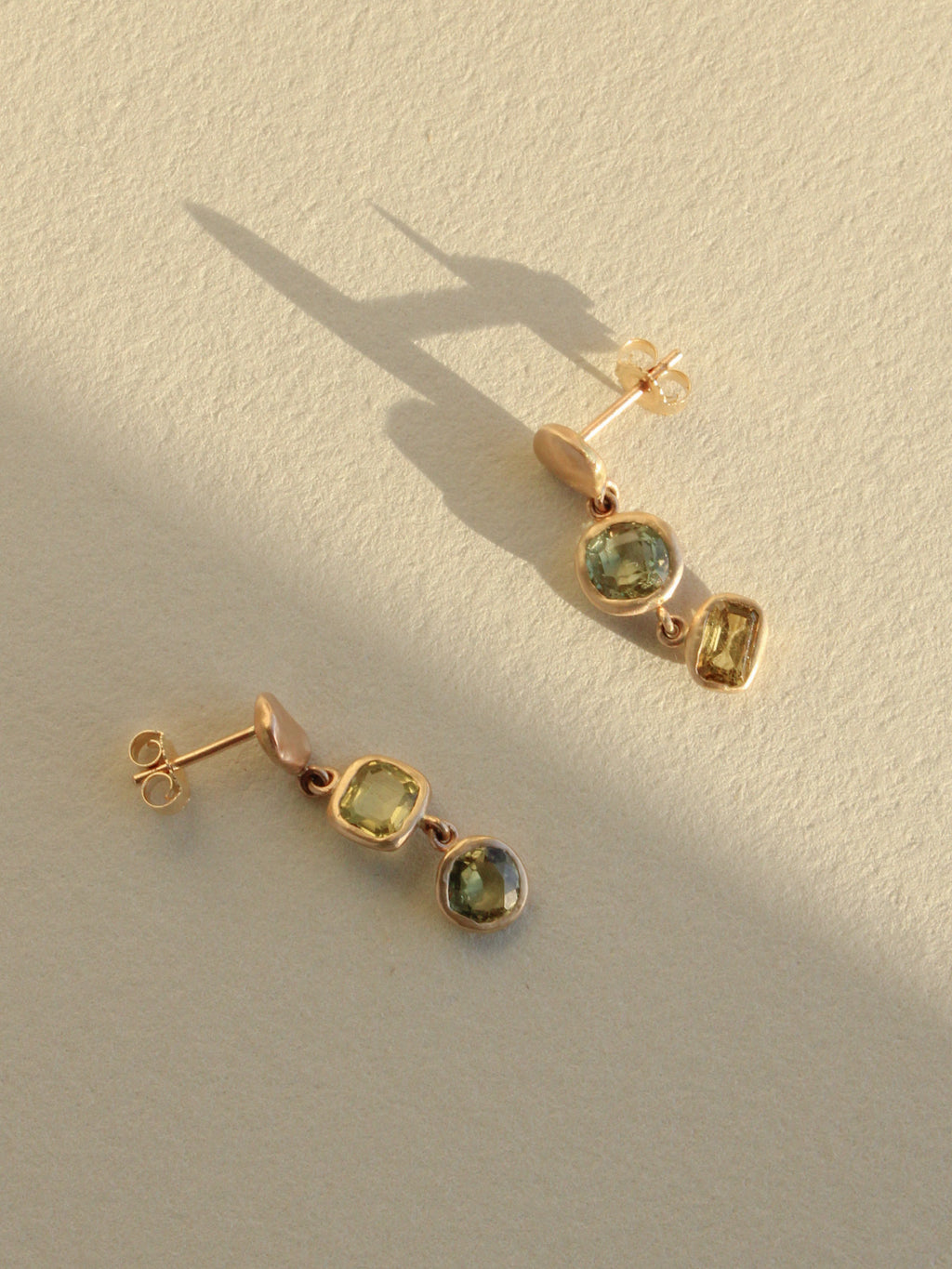 Pebble & Chrysoberyl Drop Studs