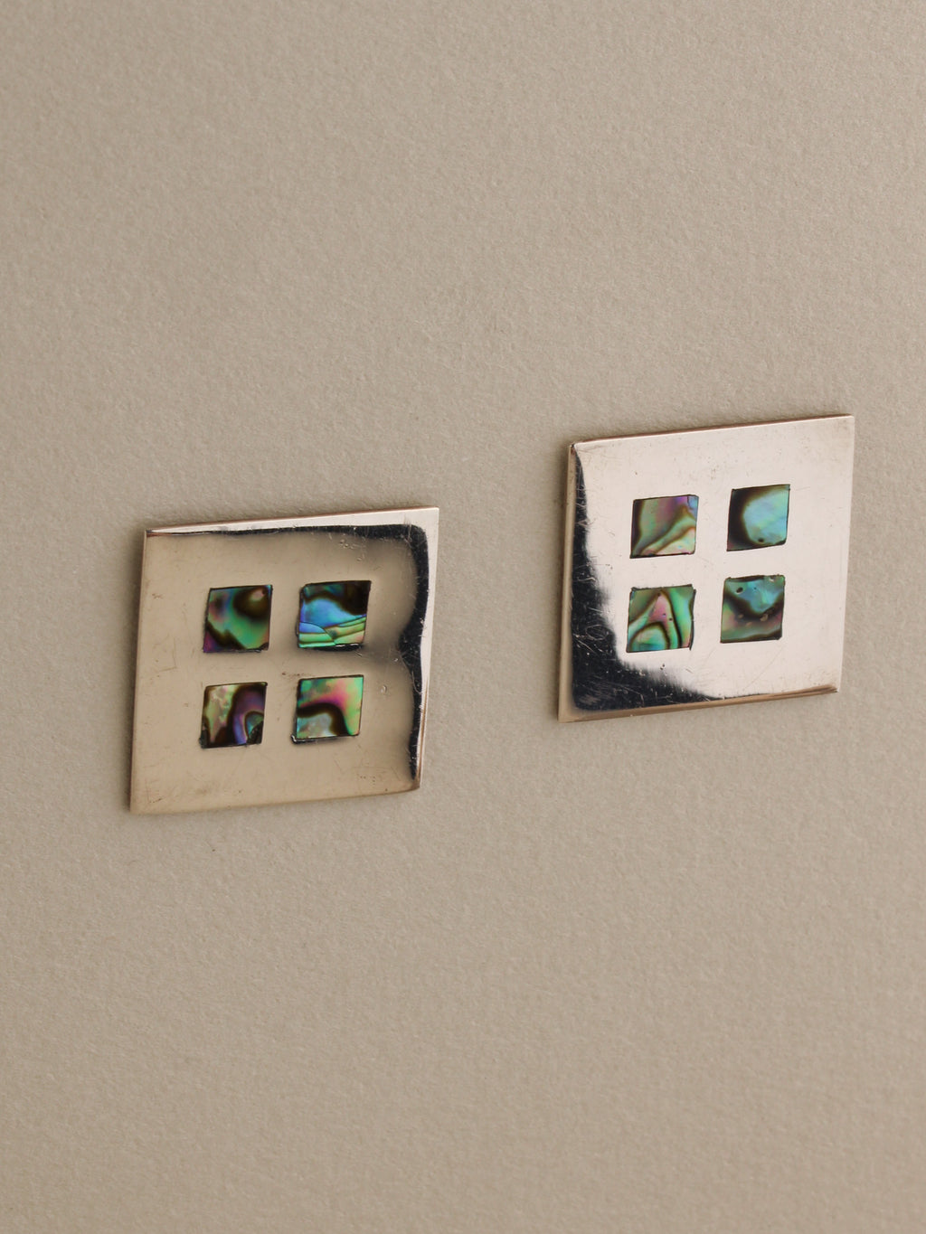 Abalone Inlay Windowpane Earrings