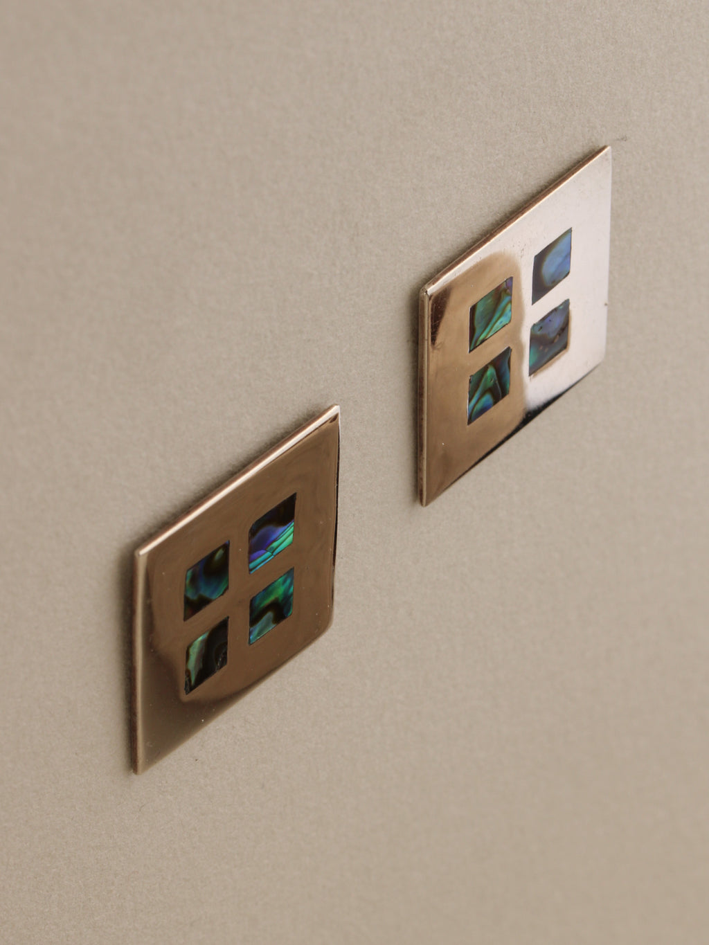 Abalone Inlay Windowpane Earrings
