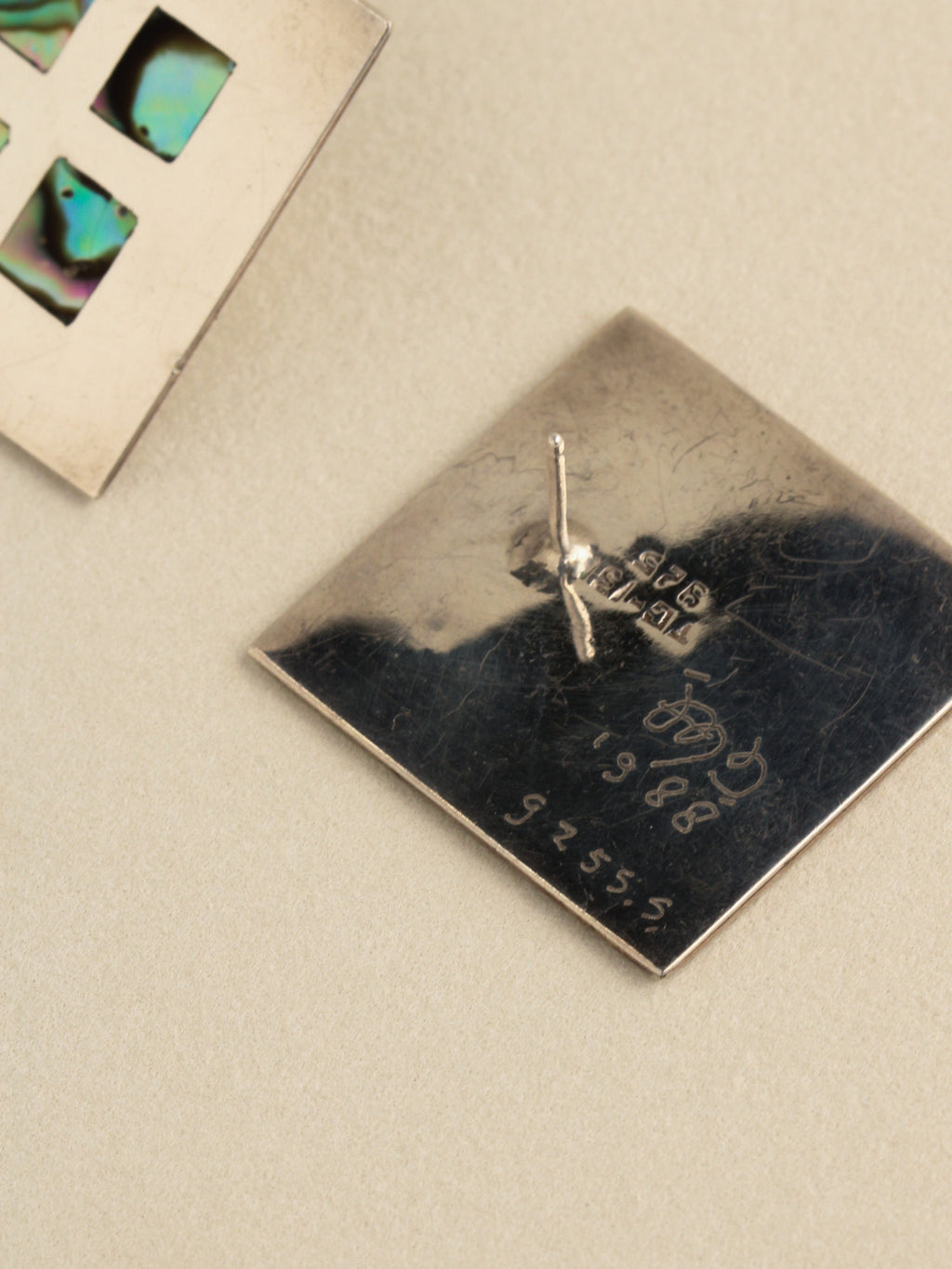 Abalone Inlay Windowpane Earrings