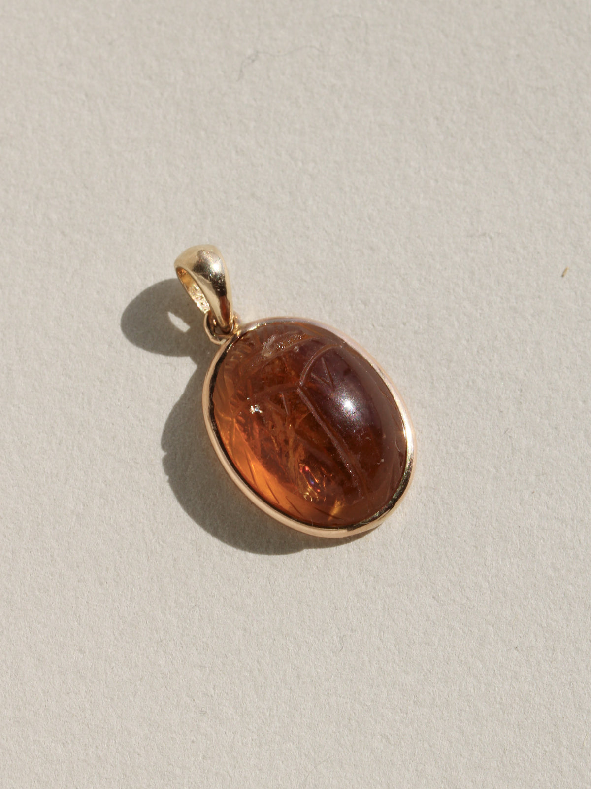Citrine Scarab Charm