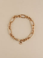 Trombone Chain Bracelet, Handmade 7.6mm