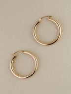 Tube Hoop Earrings, 30mm